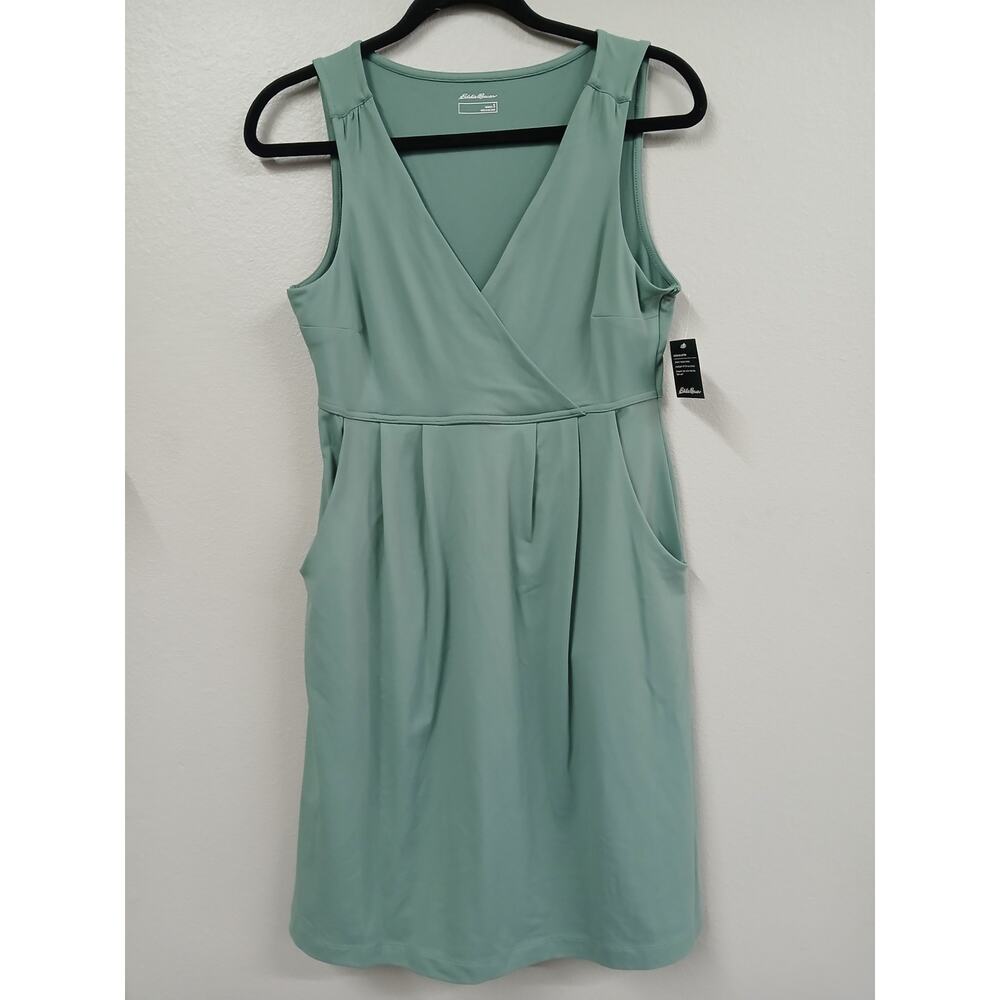 Eddie Bauer Aster 7 Day Crossover Waist Dress Moisture-Seafoam- size small - Picture 2 of 10